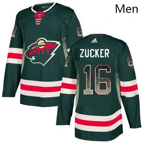 Mens Adidas Minnesota Wild 16 Jason Zucker Authentic Green Drift Fashion NHL Jersey